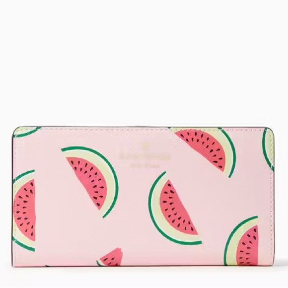 KATE SPADE NWT BUNDLE OF 4 Watermelon Tote, Charm & Wallet with dust bag - Picture 4 of 7